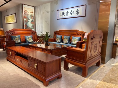 仿古沙发：国色天香沙发图8