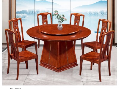 实木圆桌 餐桌椅图3