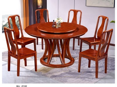 实木圆桌 餐桌椅图7