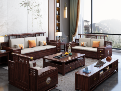 新中式沙发：6006沙发  6009沙发 6005沙发 6008沙发（高箱款） 6002沙发图4