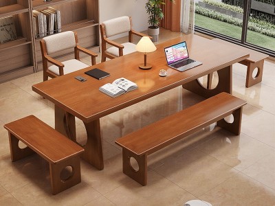 911#大板桌，特别加加固条，保证稳固，桌面宽80公分，厚6.5公分图2