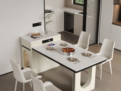 型号：850#岛台 140-170*72 Q100 160-190*72 Q104 岛台尺寸：40*80*83 全实木柜体，岩板可升级实木面板图4