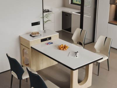 型号：850#岛台 140-170*72 Q100 160-190*72 Q104 岛台尺寸：40*80*83 全实木柜体，岩板可升级实木面板图7