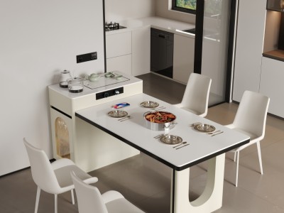 型号：850#岛台 140-170*72 Q100 160-190*72 Q104 岛台尺寸：40*80*83 全实木柜体，岩板可升级实木面板图6