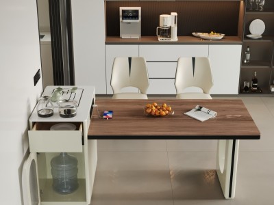 型号：850#岛台 140-170*72 Q100 160-190*72 Q104 岛台尺寸：40*80*83 全实木柜体，岩板可升级实木面板图5