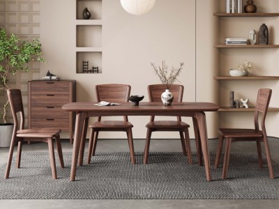 黑胡桃餐桌椅，黑胡桃跳台图3