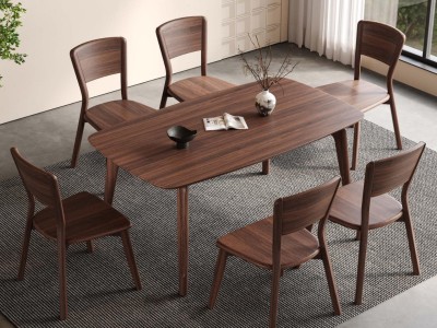 黑胡桃餐桌椅，黑胡桃跳台图2