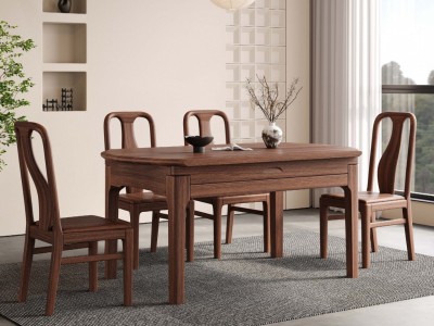 黑胡桃餐桌椅，黑胡桃跳台图4