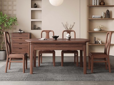 黑胡桃餐桌椅，黑胡桃跳台图6