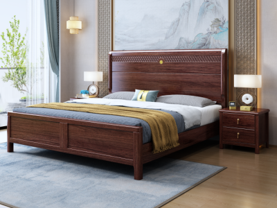 乌金木新中式床图5