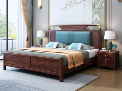 乌金木新中式床图4