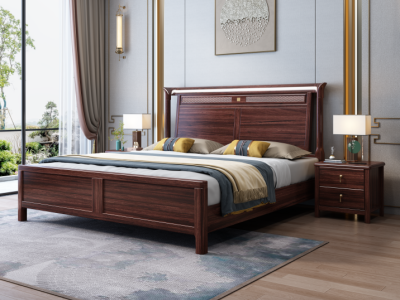 乌金木新中式床图7