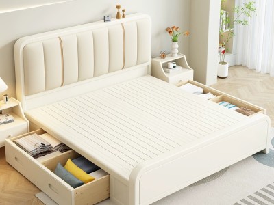 奶白最新款！标配双龙骨静音床板！ 整体加大加厚设计！图5