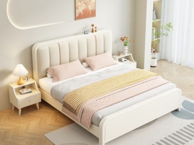 奶白最新款！标配双龙骨静音床板！ 整体加大加厚设计！图2