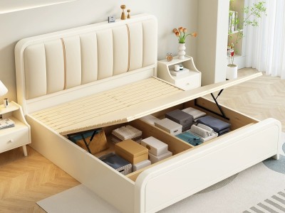 奶白最新款！标配双龙骨静音床板！ 整体加大加厚设计！图4