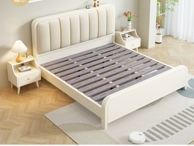 奶白最新款！标配双龙骨静音床板！ 整体加大加厚设计！图6