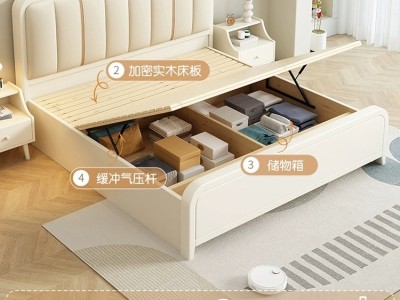 奶白最新款！标配双龙骨静音床板！ 整体加大加厚设计！图7
