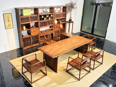 老榆木茶台系列（观山桌茶台）图3
