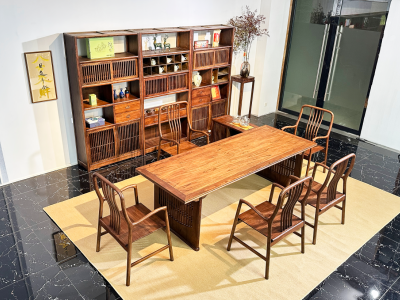 老榆木茶台系列（观山桌茶台）图2