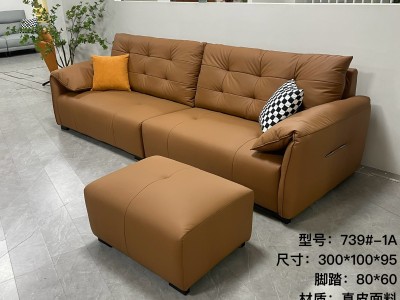 爆款软体沙发 型号：739#-1A 生态真皮面料图2