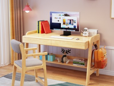 全实木可升降书桌，  桌椅均可根据孩子的身高调节高矮，  幼儿园到成人均适用，  尺寸：0.8米，1米，1.2米，1.4米。图6