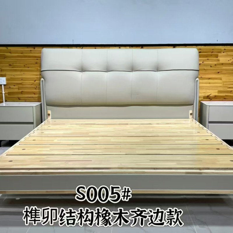 爆款高性比软体床，生态真皮，榫卯结构，满铺床板