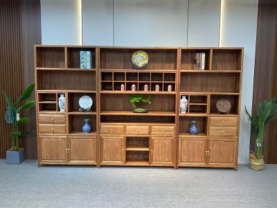 吉祥三宝博古架， 尺寸：322x35x196cm 吉祥三宝三合一书柜图3