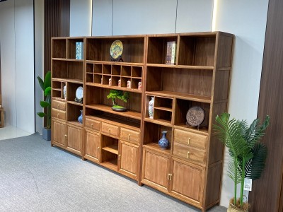 吉祥三宝博古架， 尺寸：322x35x196cm 吉祥三宝三合一书柜图4