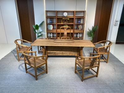 茗浩大板办公茶台 规格：200x86x75          220x86x75          240x86x76 材质：金丝胡桃木色图6