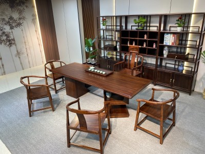 魔方大板办公茶台 规格: 180x86x75 200x86x75 220x86x75 240x86x75 260x86x75 材质: 乌金工艺图3
