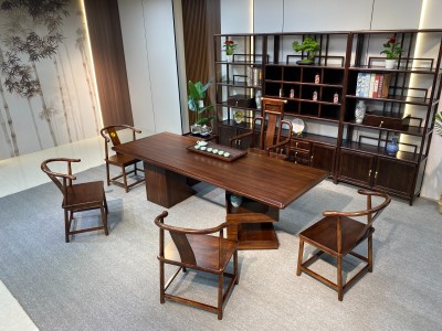 魔方大板办公茶台 规格: 180x86x75 200x86x75 220x86x75 240x86x75 260x86x75 材质: 乌金工艺图2