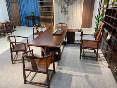 魔方大板办公茶台 规格: 180x86x75 200x86x75 220x86x75 240x86x75 260x86x75 材质: 乌金工艺图7