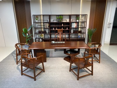 魔方大板办公茶台 规格: 180x86x75 200x86x75 220x86x75 240x86x75 260x86x75 材质: 乌金工艺图9