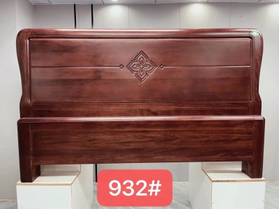 胡桃木床 1.5米  1.8米 配3X20桉木月牙床边(五金加厚) 3X6杉木7根大床子图5