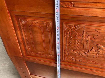 特价仿古实木床 1.5米  1.8米 海棠色  胡桃色 配3X17桉木床边(五金加厚) 3X6杉木7根大床子图5