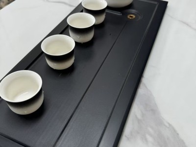 中古风茶台  尺寸：1.2/1.4/1.6/1.8米 岩板：香奈儿白/宝格丽黑 水波纹亚克力脚图4