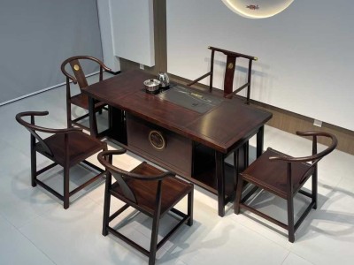 新如鱼得水茶台 160*180*80*73cm 乌金色 高品低价，返单爆款图3