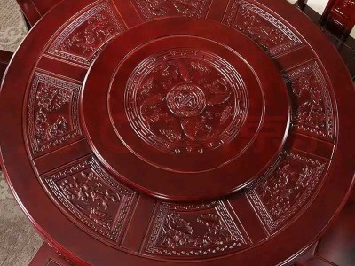 储物加厚雕花圆桌 尺寸：1.4米、1.5米、1.6米、1.8米、2米、2.2米  2.4米 可订做电磁炉款，图3