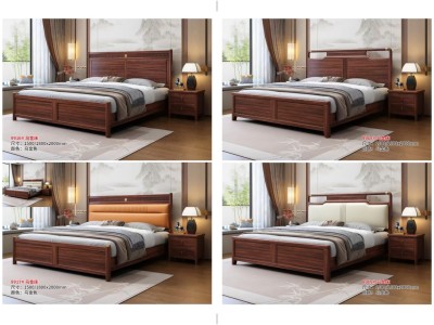 乌金木床 新中式家具 新中式卧室家具图2