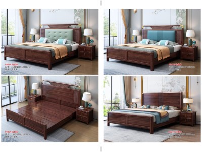 乌金木床 新中式家具 新中式卧室家具图3