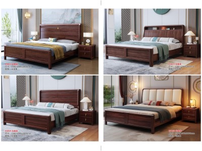 乌金木床 新中式家具 新中式卧室家具图7