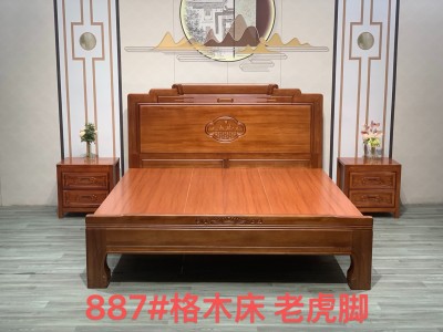格木配老虎脚床尾A30系列，88系列 榫卯结构图6