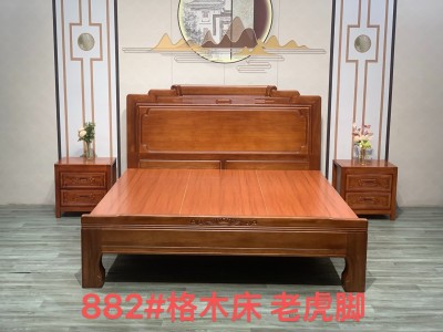格木配老虎脚床尾A30系列，88系列 榫卯结构图8