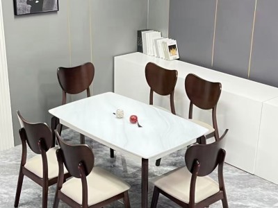 A25# 6厘玉晶石方桌 ​橡木台脚，底部有厚底板 尺寸：​1.3*0.8m ​多款椅子可以搭配图5