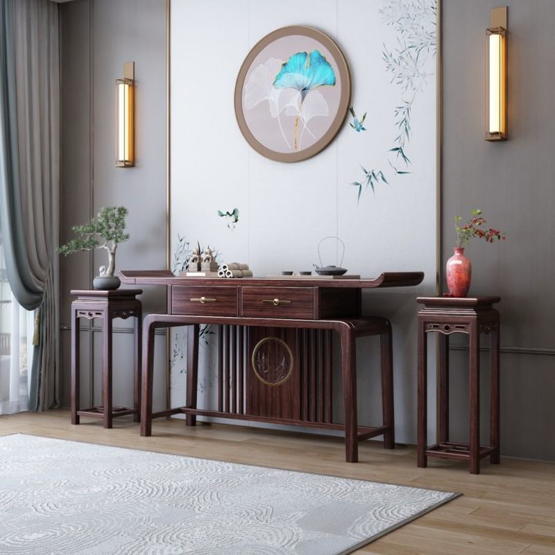 7425＃乌金玄关 1560*360*960mm	 1300*360*960mm	 203＃花架 335*335*90cm