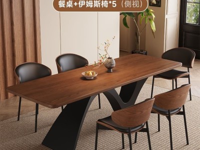 新款餐桌 茶桌 办公桌 210#（碳塑钢底座） 面板：实木 椅：如图所示图4