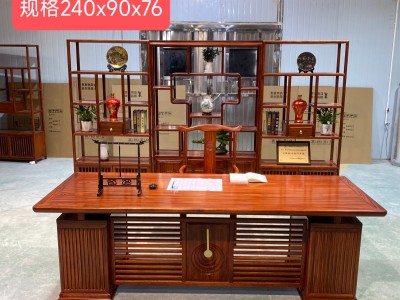 上善若水办公茶台 规格：240x90x76cm 材质：格木图2