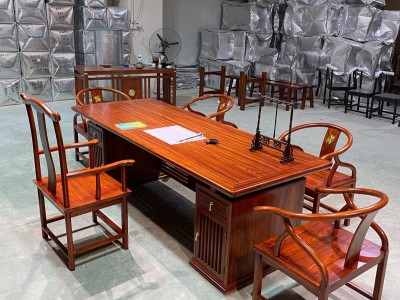 上善若水办公茶台 规格：240x90x76cm 材质：格木图7