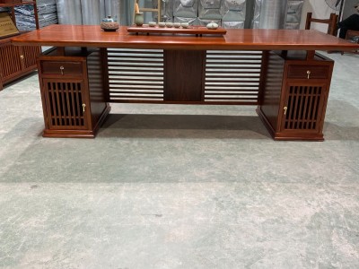 上善若水办公茶台 规格：240x90x76cm 材质：格木图9