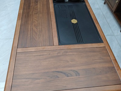 泰安茶台（新款） 【尺寸】160/180*80*73cm 【材质】橡木 【颜色】北美胡 高品擦色工艺图9